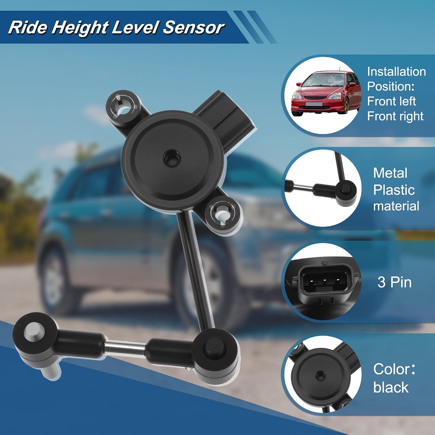No.ANR4686 Ride Height Level Sensor for Land Rover Range Rover 1997-2002 Air Suspension Ride Height Sensor 3 Pins Front Left Front Right Position