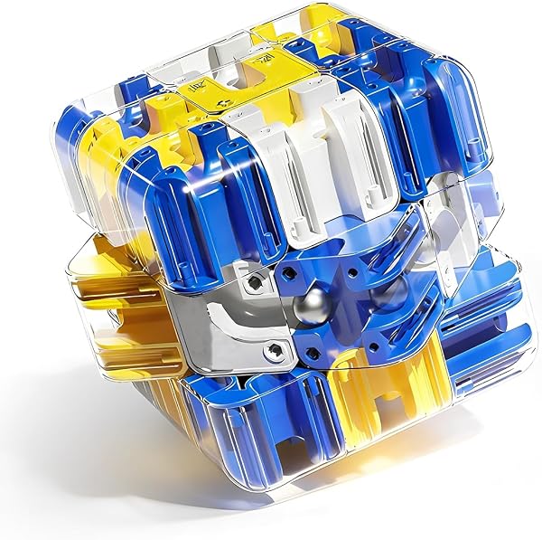 Grande Cubo Labirinto 3D, Giocattolo Stimolante per il Cervello, Giocattolo Labirinto di Biglie 3D, Sviluppo Logico Antistress, per Bambini e Adulti, Famiglia e Amici (Blu) - 1