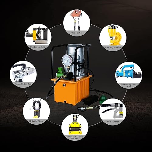 Miniatura 10 de Bomba hidráulica ATO Bomba hidráulica eléctrica de 1.2KW Válvula manual de 220 V de efecto único 10000 PSI Unidad de potencia hidráulica eléctrica