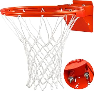 VosonBell Heavy Duty 18 Inch Breakaway Basketball Rim Replacement - Double Spring, Universal Fit Net for In-Ground Wall Hoops Indoor Outdoor