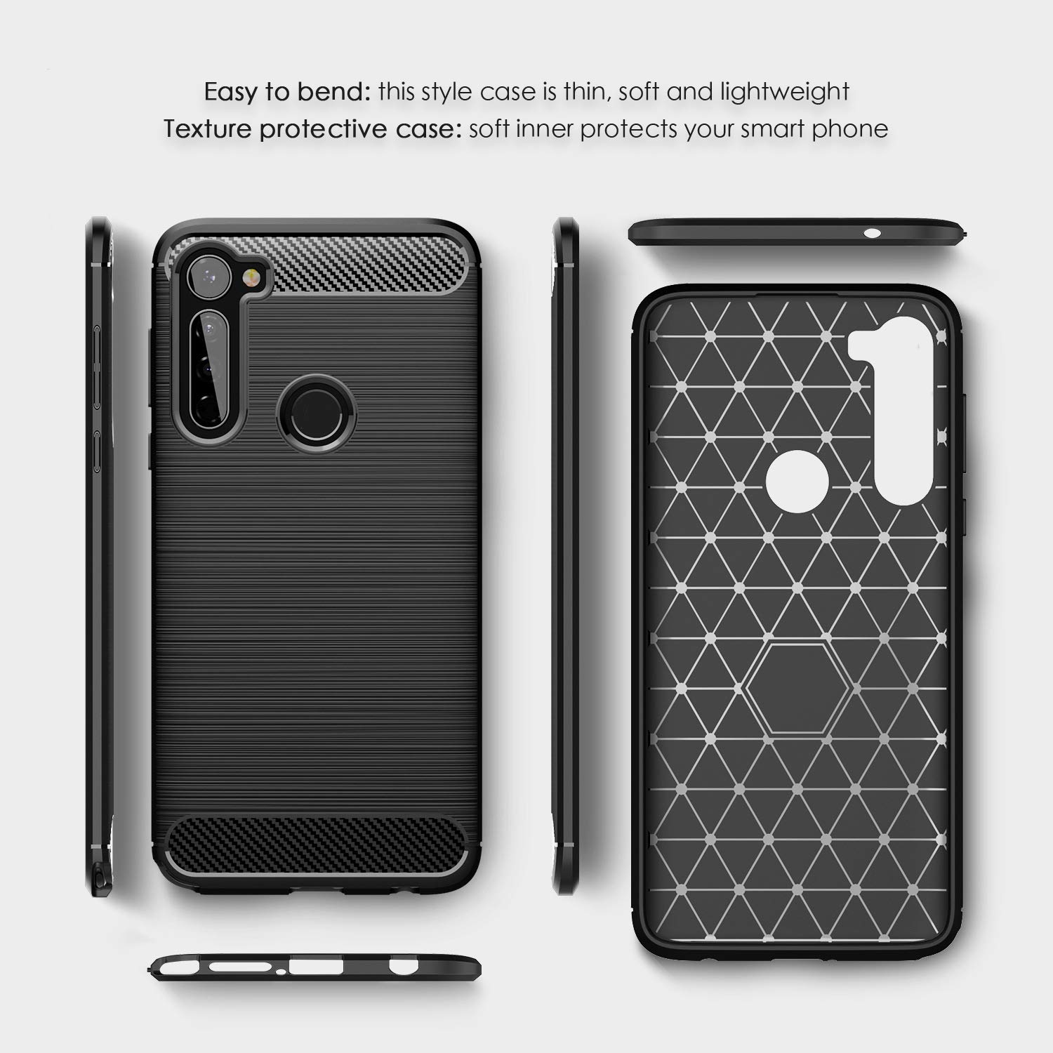 SCL Schutzhülle Für Moto G Pro – Carbon Design, Blau, TPU, Anti-Rutsch, Mit Erhöhten Rändern