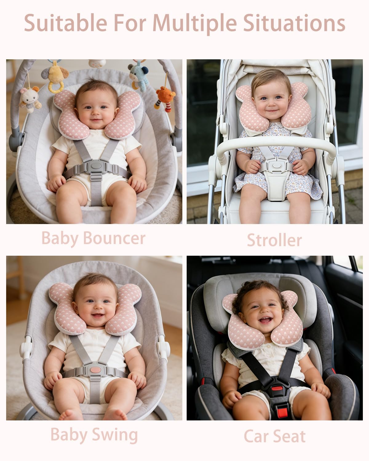 KAKIBLIN Cuscino da viaggio per bambini, cuscino da collo per seggiolino auto, cuscino di supporto per collo per testa e collo, supporto per la testa del neonato per seggiolino auto, passeggino