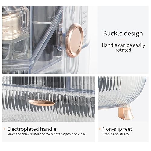 Miniatura 3 de CANITORON Organizador de maquillaje para tocador, organizador transparente para el cuidado de la piel con gran capacidad, vitrina de cosméticos de 3