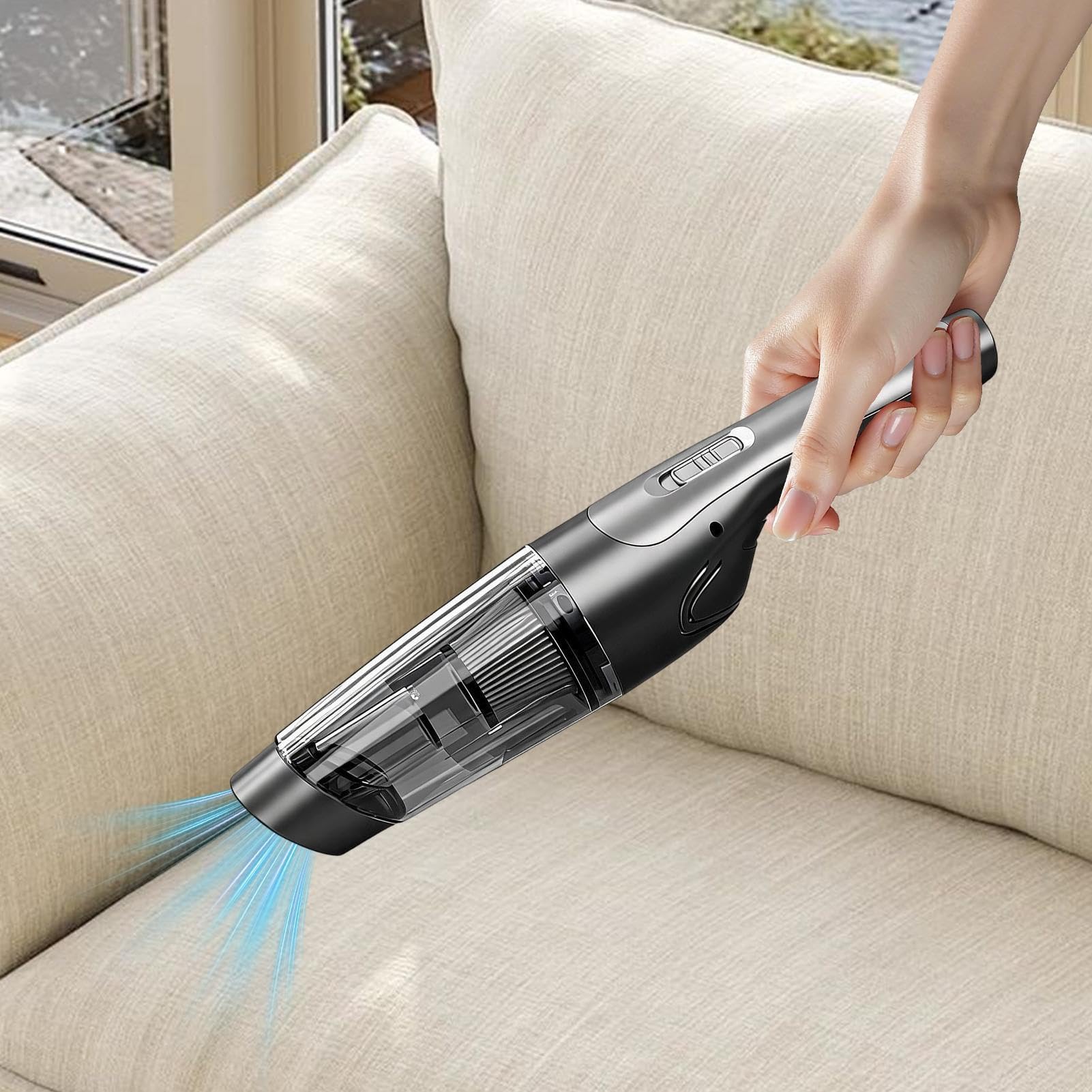 Aspiradora Coche Portátil Inalámbrica Soplador De Mano Ligero Potente | Aspiradora Portátil Para Coche Para Pelo De Mascotas, Hogar, Escaleras, Cama, Muebles, Cocina, Dormitorio, Alfombra,