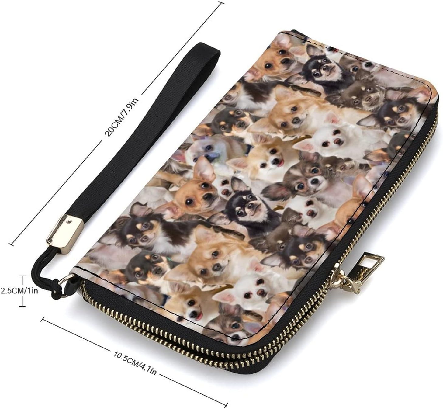 Chihuahua Lover Gift, Cute Chihuahua Dog Print Wallet for Women Men, PU Leather Coin Purse Credit Card Holder Long Wallet, Gift for Dog Lover/Chihuahua Mom Dad/Pet Owner