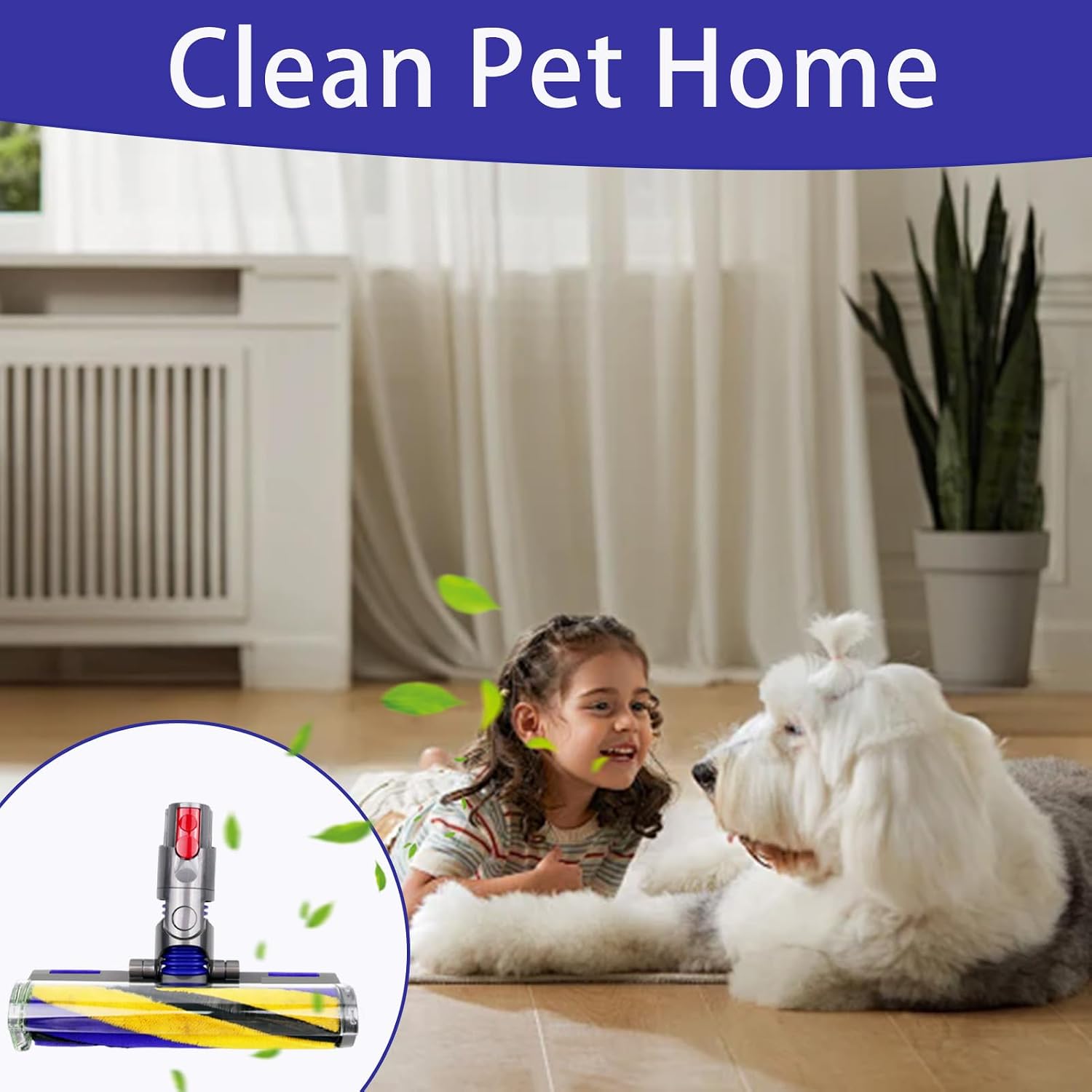 Chuancheng V12 Vacuum Head Replacement for Dyson V10slim/ V12 Cordless Vacuum, with LED Green Light Floor Brush Head Attachments