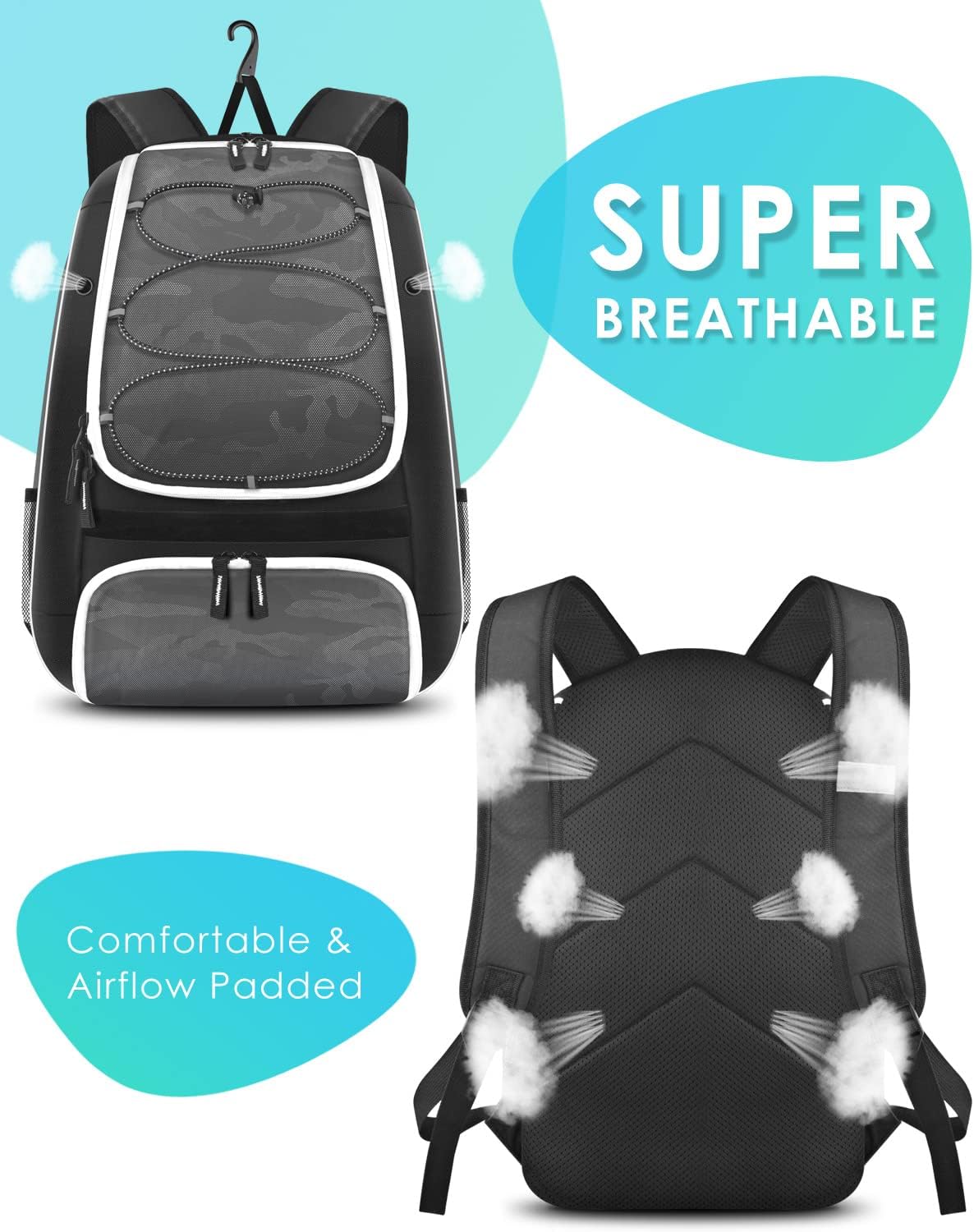 BROTOU Baseball Bag, Softball Bag for Baseball Gear & T-Ball Bat, Youth Baseball Backpack with Shoes Compartment for Girls, Boys, Kids and Adults