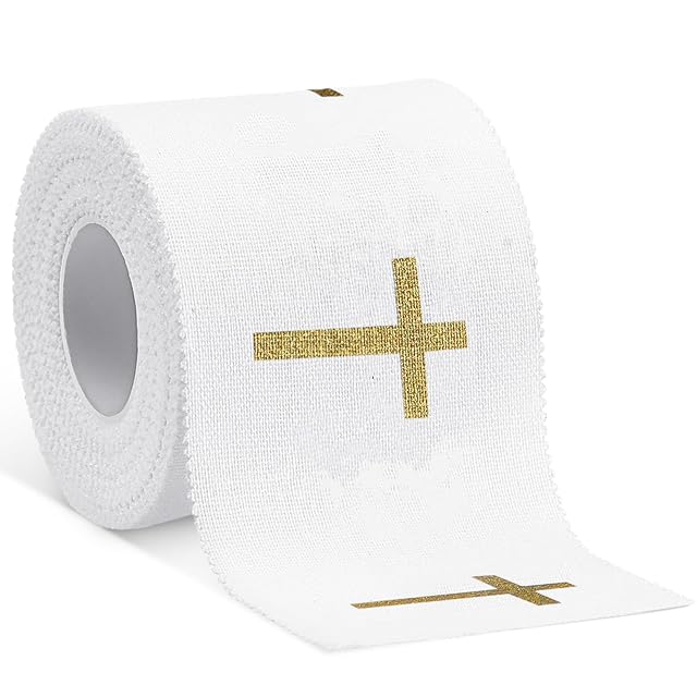 Geiserailie Christian Athletic Tape with Cross Sport Tape Easter Gift for Athletes 2IN X 23FT Wrist Warp for