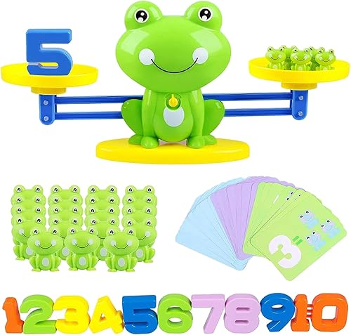 Miniatura 9 de Juguetes de conteo de equilibrio de rana, juegos geniales de aprendizaje de matemáticas para niños y niñas, juguete educativo de números