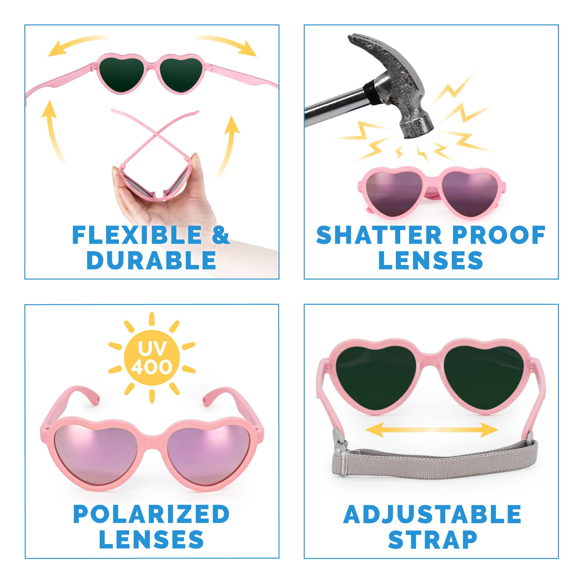 Jan & Jul Baby und Kinder Sonnenbrille, Polarisierte Fungläser für Mädchen und Jungen