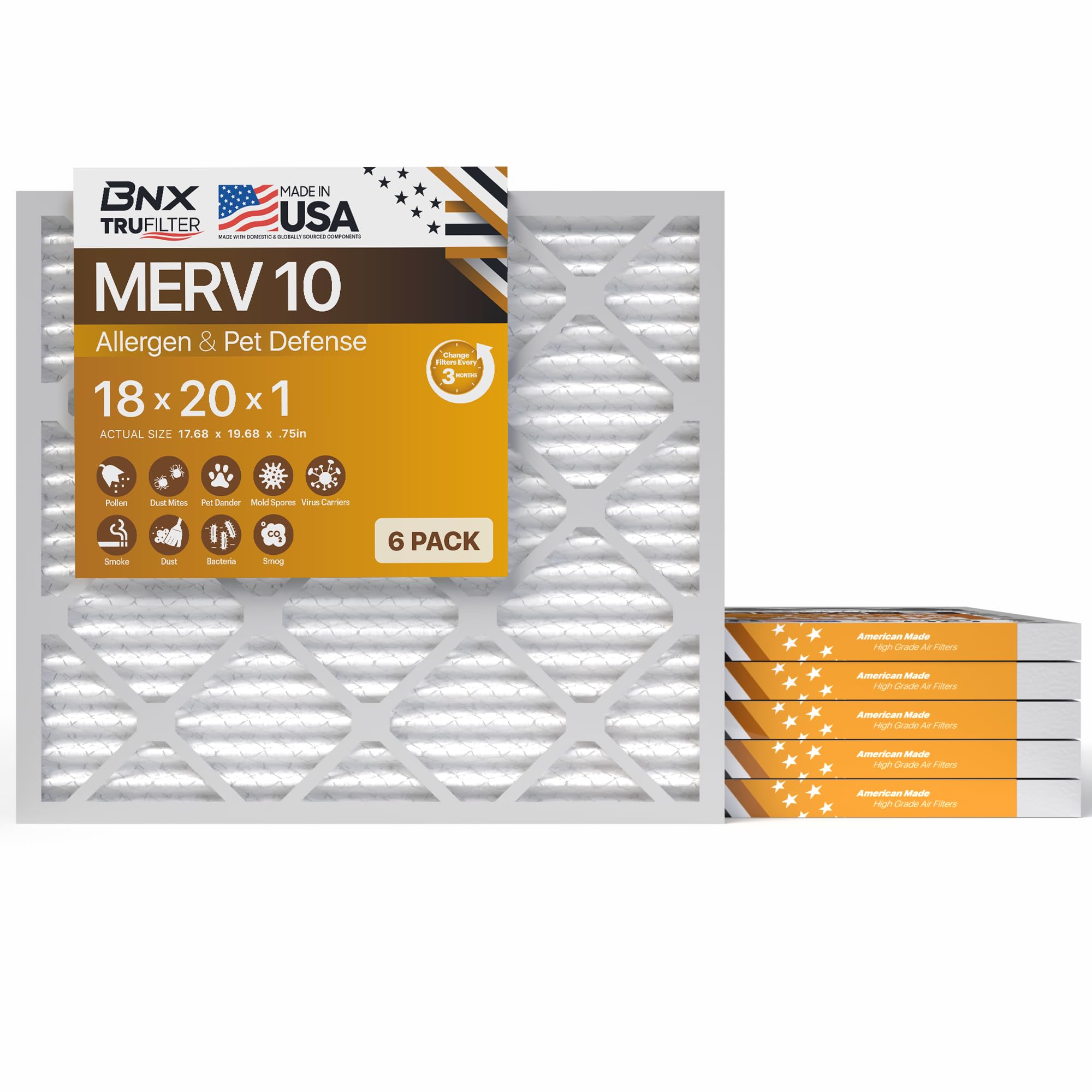 BNX TruFilter 18x20x1 MERV 10 (6-Pack)