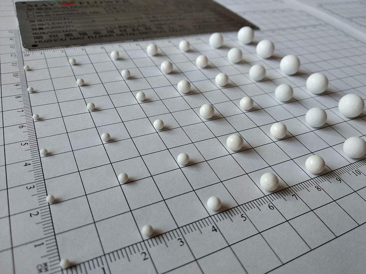 50 lbs 2 mm Durable Sphere Ball Porcelain Tumbling Media,Pellet,Stone,Nugget for Metal Part Barrel Polishing,Buffing,Burnishing,Smoothing,Cleaning in Vibratory Finishing Machine