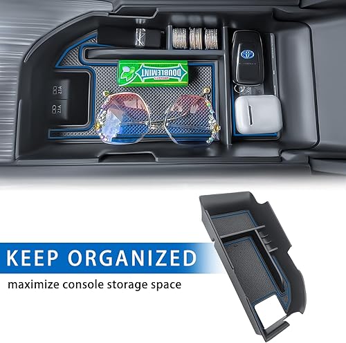 Miniatura 6 de Htufrey Bandeja organizadora de consola central compatible con Camry XLE o XSE 2018-2021 2022 2023 y Camry LE SE 2020-2023, accesorios de caja de