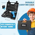 SHALL 47-Piece Ensemble de perceuses électriques sans fil pour enfants, tournevis électrique certifié de sécurité W / tournevis Perceuses, socket, arbre flexible, étui, DIY Trousse d'outils de construction pour l'âge des enfants 8+
