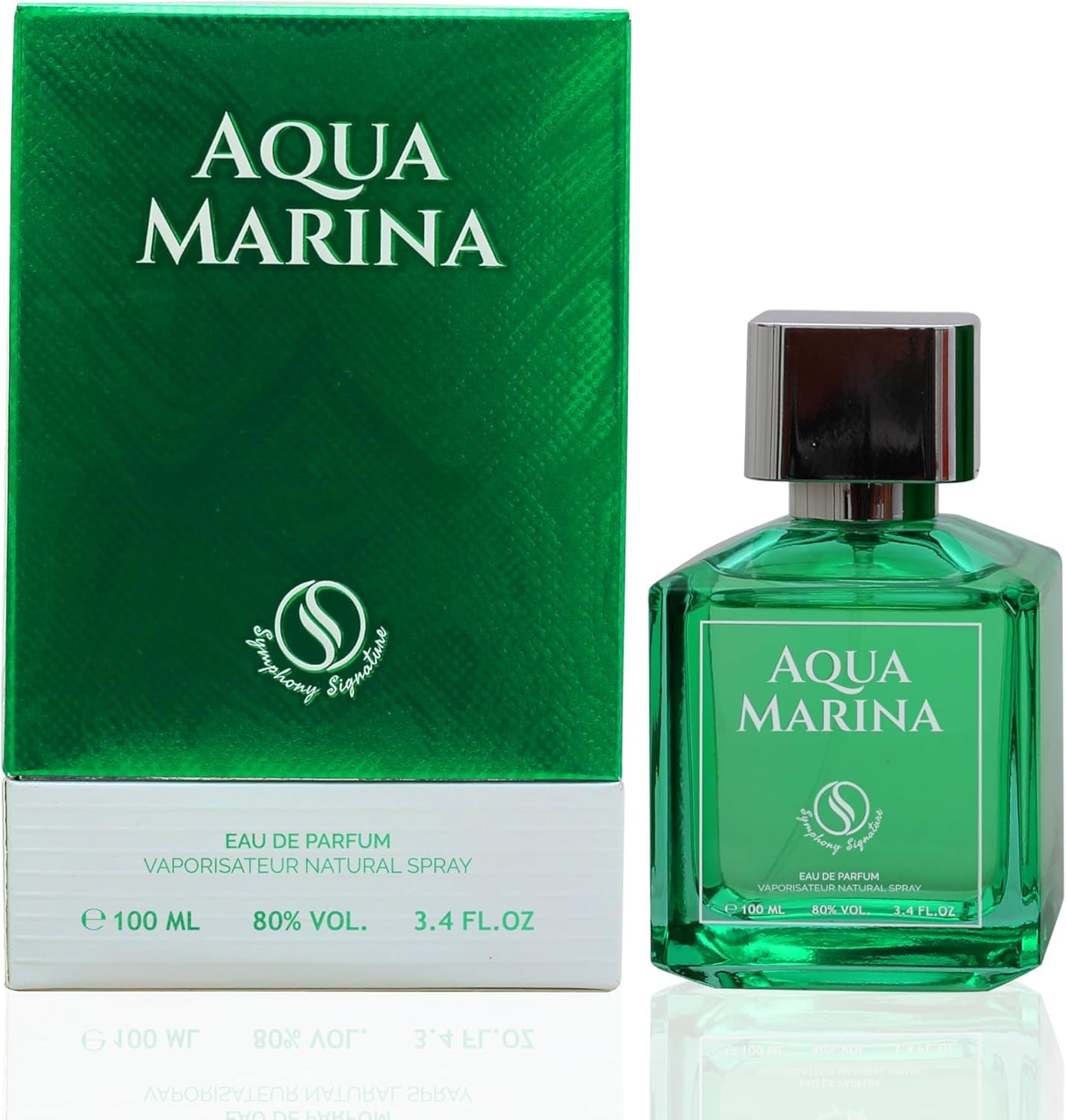 AQUA MARINA by Symphony Eau De Parfum, 100ml 3.4oz, Inspired by Aqua Media Cologne Forte - MFK, Luxury Perfume, Unisex Men Women, Long Lasting and Wide Sillage