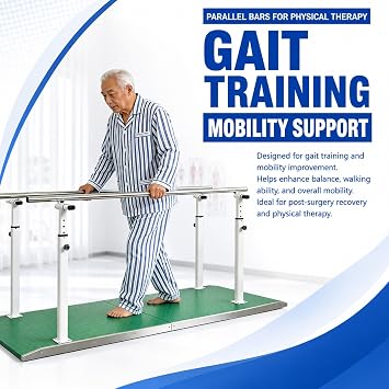 Parallel Bars for Physical Therapy, Adjustable Height Width Training Bars