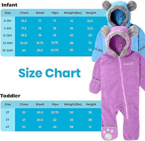 Miniatura 6 de Fleece Baby Bunting Unisex Baby Pram with Hood, Fold-Over Mittens & Footies, Baby Winter Suit - Fleece Baby Coats