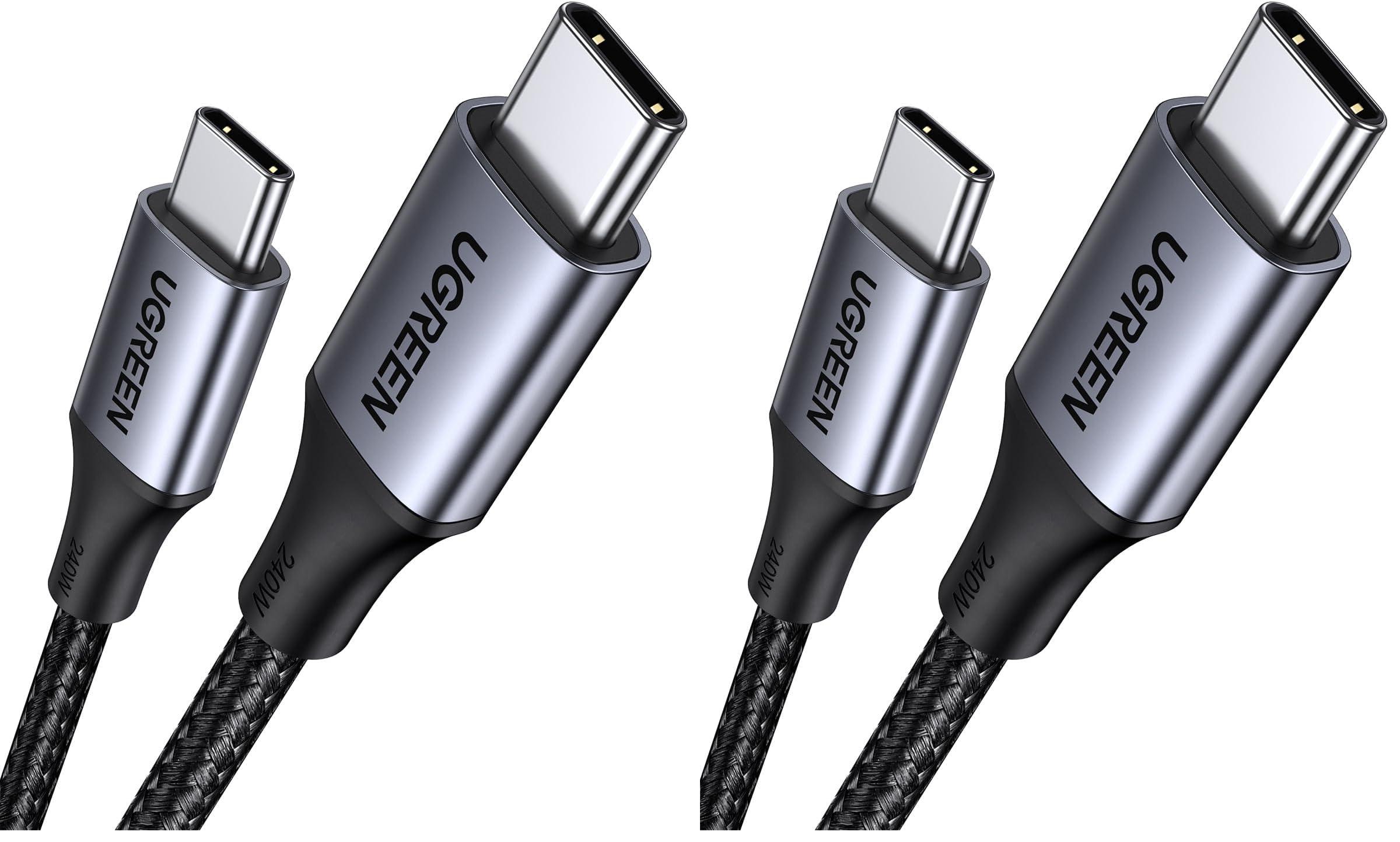 UGREEN 240W USB C to USB C Cable, Fast Charging USB C Cable for iPhone 17 Pro Max/16, Samsung Galaxy S25/S24, MacBook Pro/Air, iPad Pro/Air/Mini, Dell XPS, 6.6FT (Pack of 2)