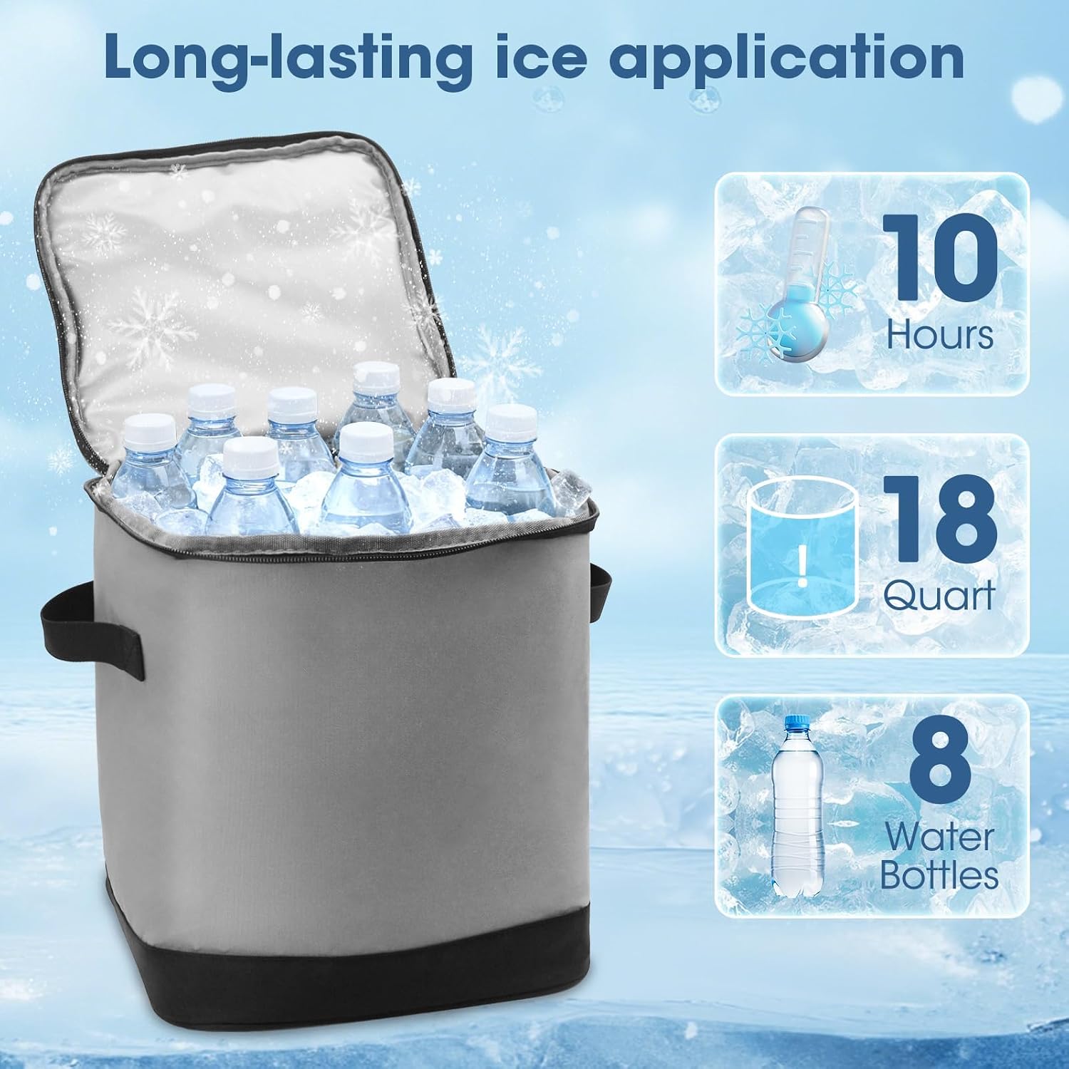 Ice Machine for Knee After Surgery Cold Therapy Machine with Programmable Timer & Remote, Portable Foldable Knee Ice Machine for Post-Surgery Cryotherapy for Swelling & Joint Pain Relief (Grey)