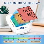 Ybor Blood Pressure Monitor for Home Use, Digital Upper Arm Blood Pressure Machine with 2x99 Memory Large Backlit Screen Display,Automatic Bp Machine Monitor with Large Cuff 22-44cm-White