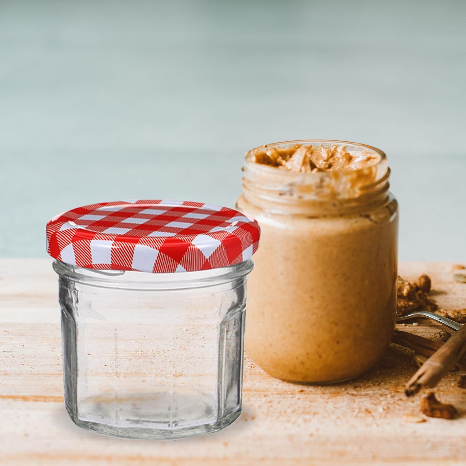 12pcs Glass Jam Jars with Airtight Sealed Lids Honey Storage Canisters for Pickles Sugar and Dry Food Glass Containers for Kitchen Pantry Organization