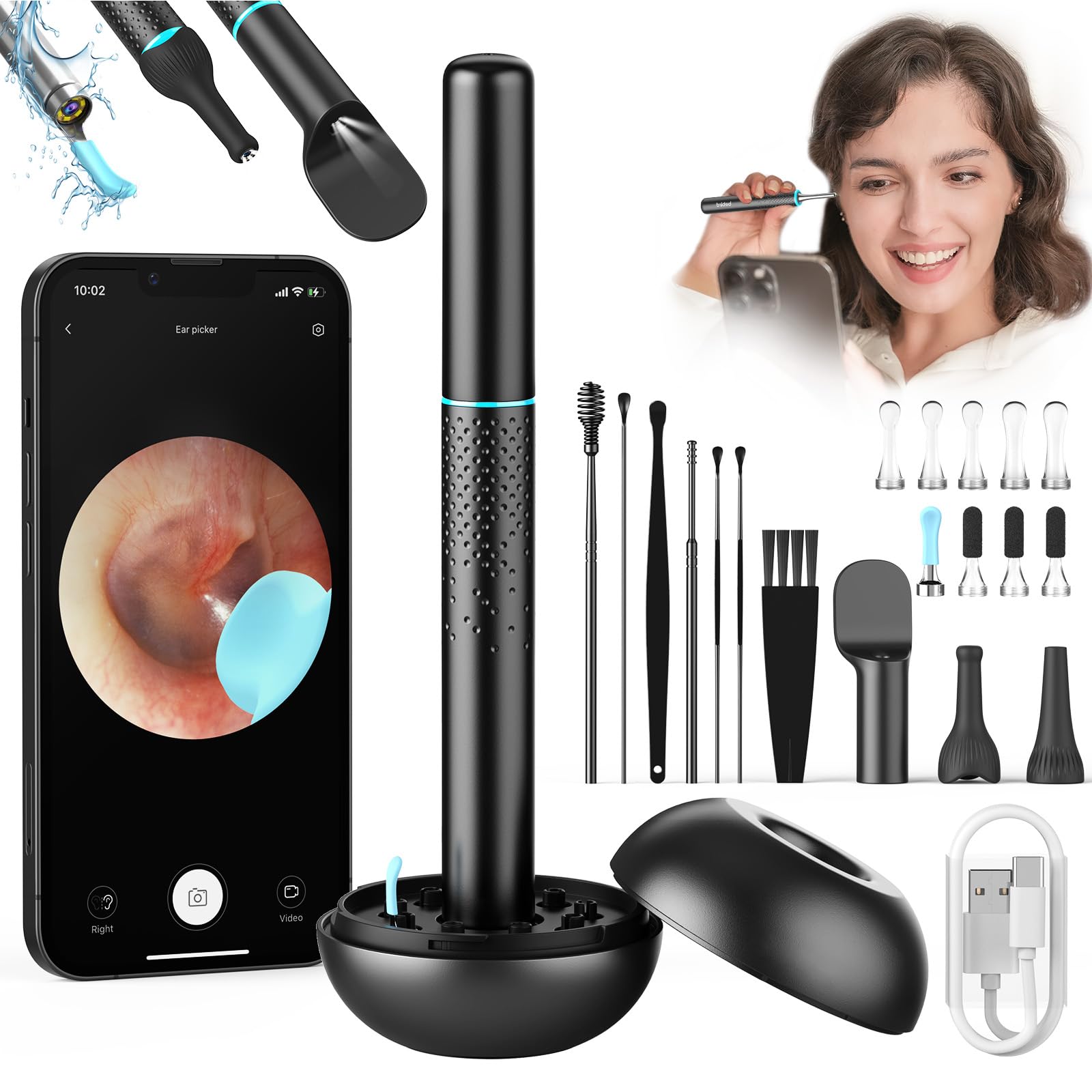 Otoscope Endoscope Pour Oreille HD WIFI - Caméra Visuelle LED - Neuf étanche IP67
