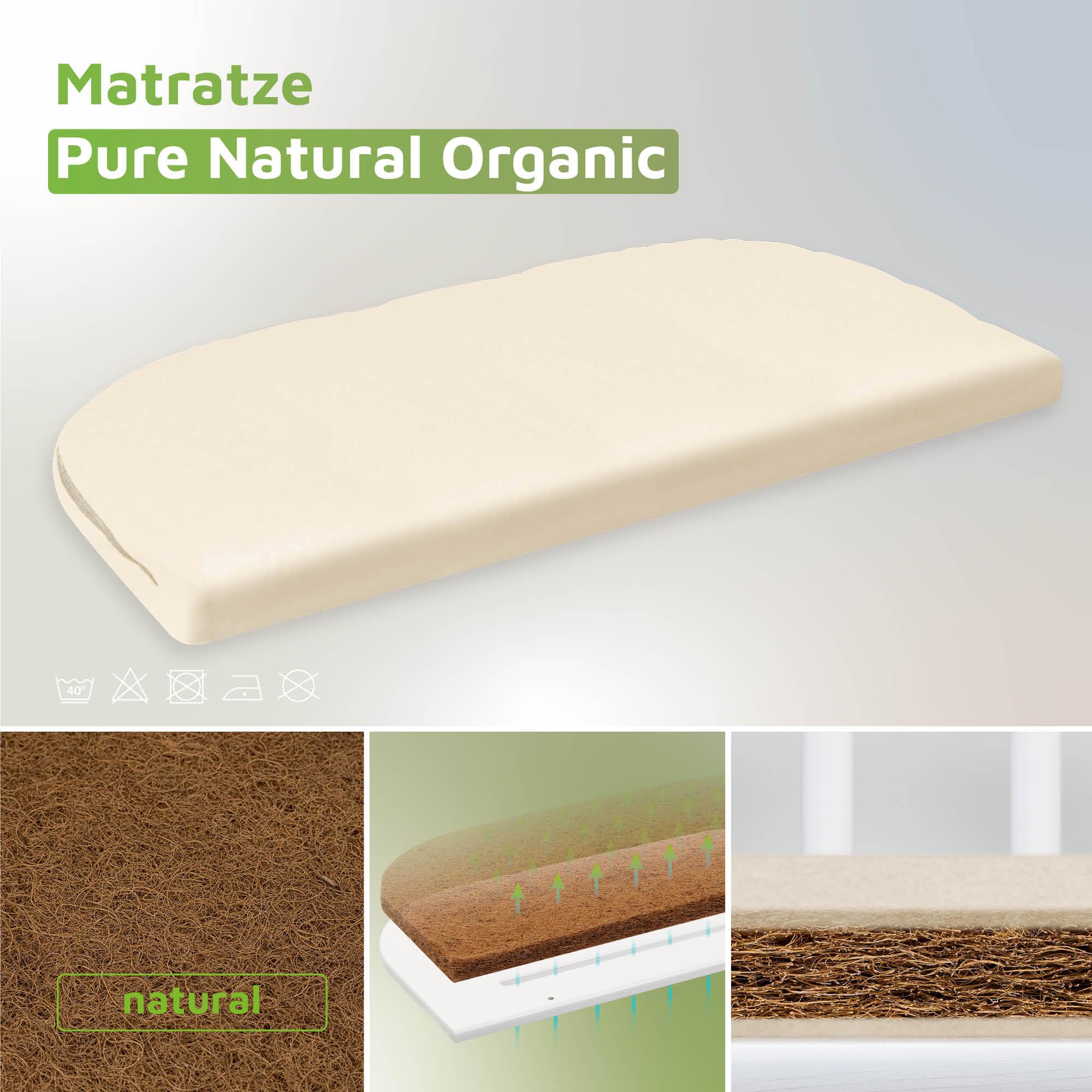 babybay Matratze Pure Natural Organic passend für Modell Original