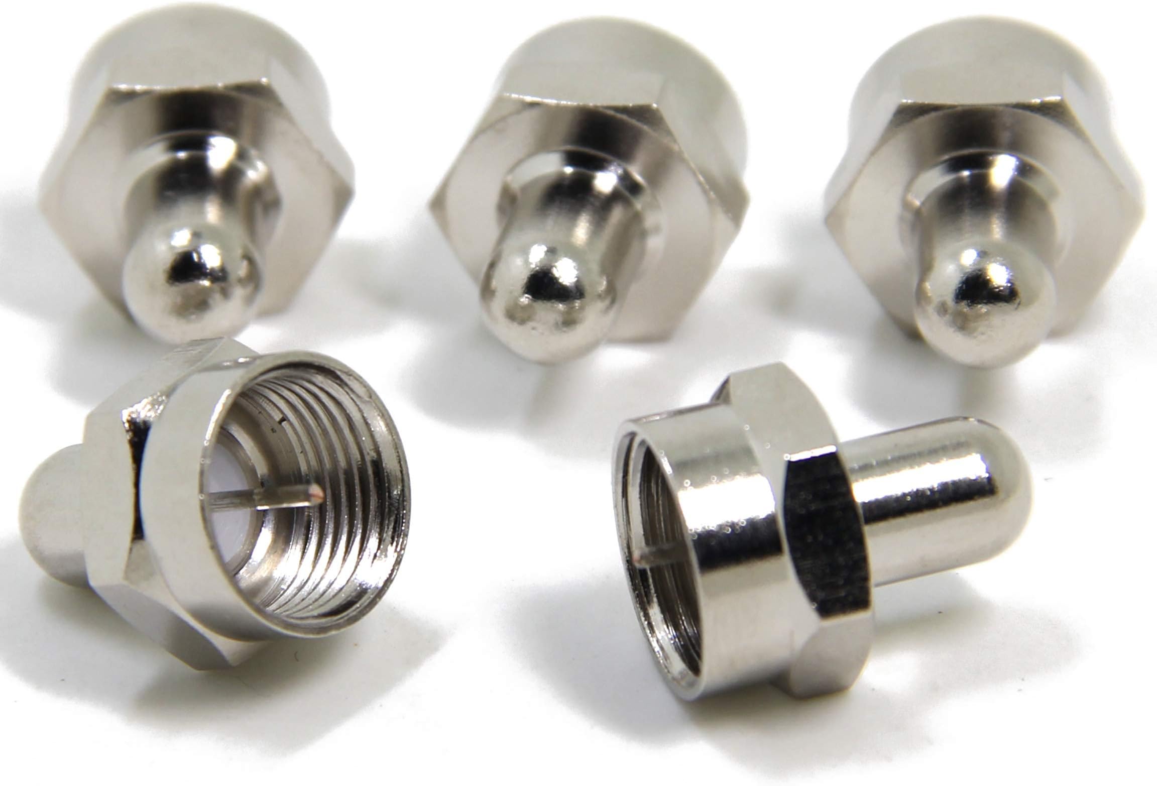 Ancable 5-Pack Coax F Type Terminators Caps with 75 Ohm Resistor for Unused F Connector Ports Jacks on TV Amplifier Splitter Antenna Booster Wall Plate