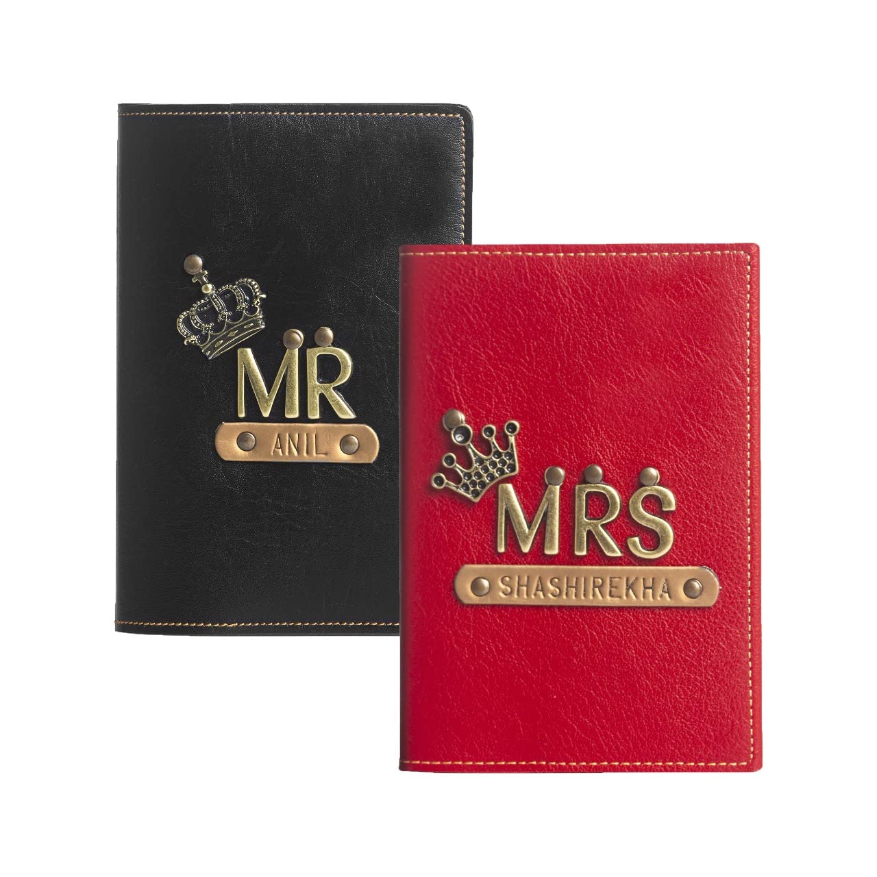 The Messy Corner PU Leather Mr. & Mrs. Passport Cover | Customized Travel Accessories for Men & Women | Marriage Gift for Couples with Name | Handcrafted Valentine Day Gift for Couple | Multicolor The Messy Corner PU Leather Mr. & Mrs. Passport Cover | Customized Travel Accessories for Men & Women | Marriage Gift for Couples with Name | Handcrafted Valentine Day Gift for Couple | Multicolor