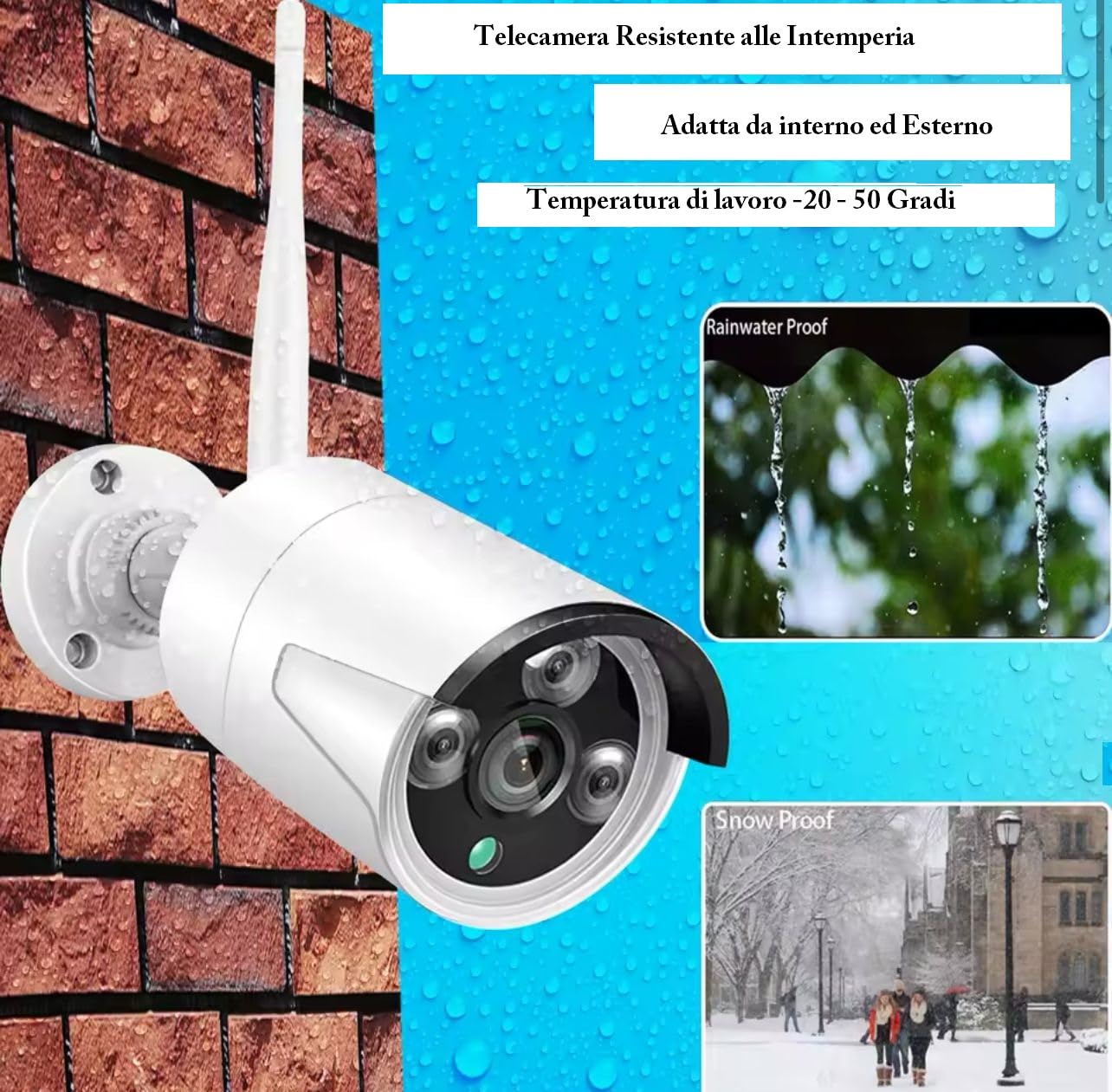 Kit Videosorveglianza 8 Telecamere Canali 5G DVR NVR HD da Interno ed Esterno Impermeabili + Hard Disck da 500GB per Registrare immagine Video, Completo di Mouse Alimentatori Wi-fi Visione Notturna
