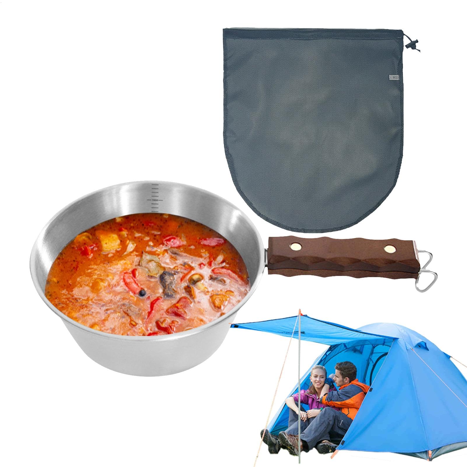 Bol de camping anti-versement pour soupe chaude et grands repas de randonnée