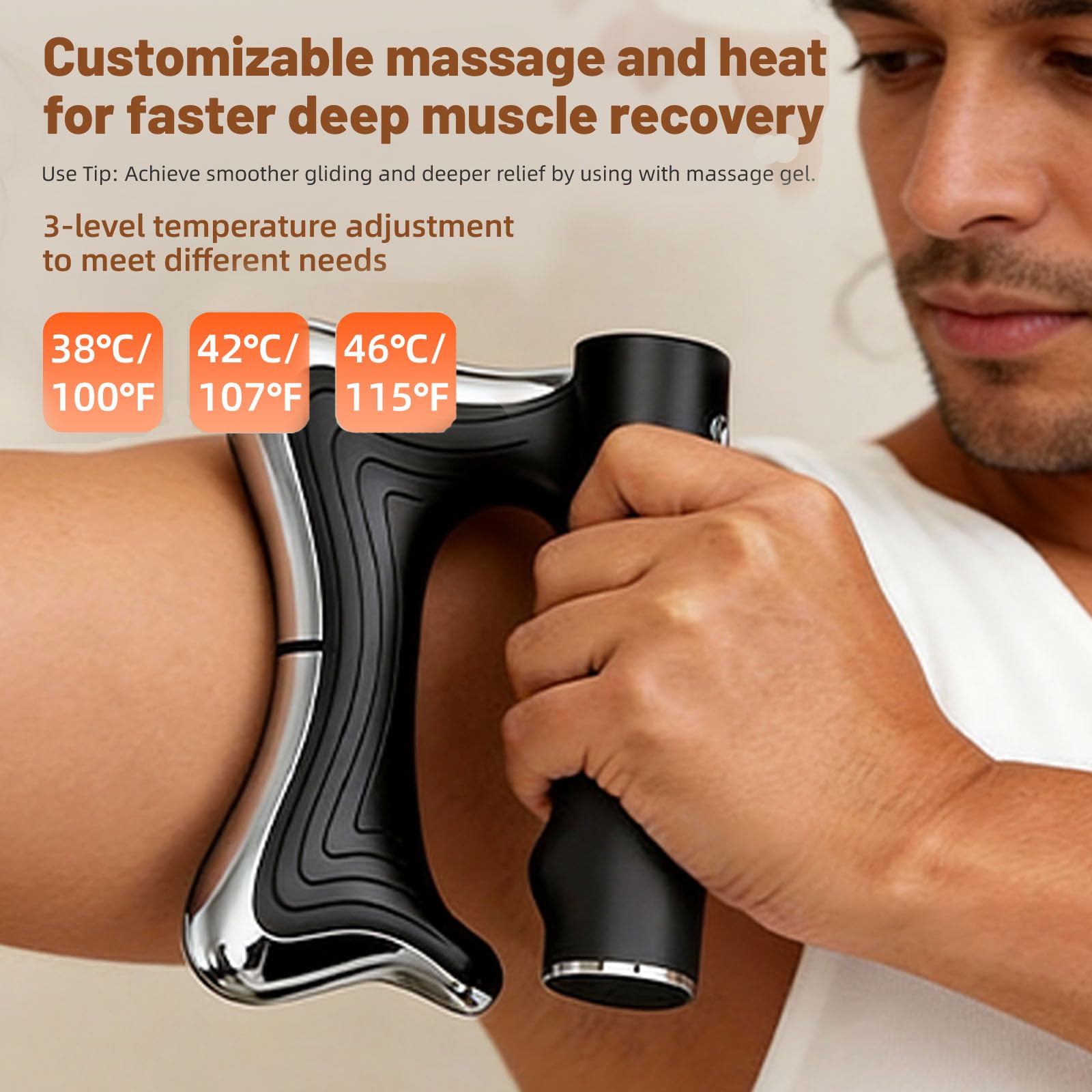 OTBK Herramienta raspadora muscular calentada, masajeador eléctrico 3 en 1 | Masaje, tabla Gua Sha, herramienta de liberación de fascia, liberación de tejido profundo, relajación muscular
