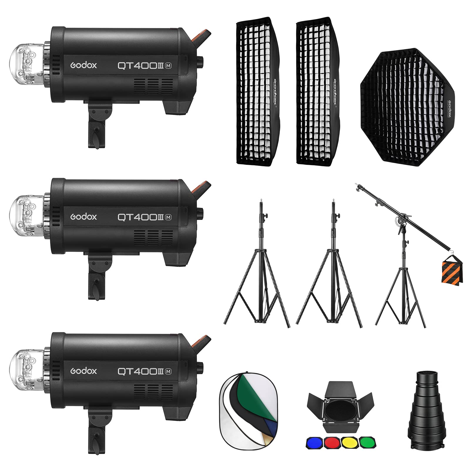 Amazon.com : Godox 3 Pack QT400IIIM 1200Ws 2.4G TTL