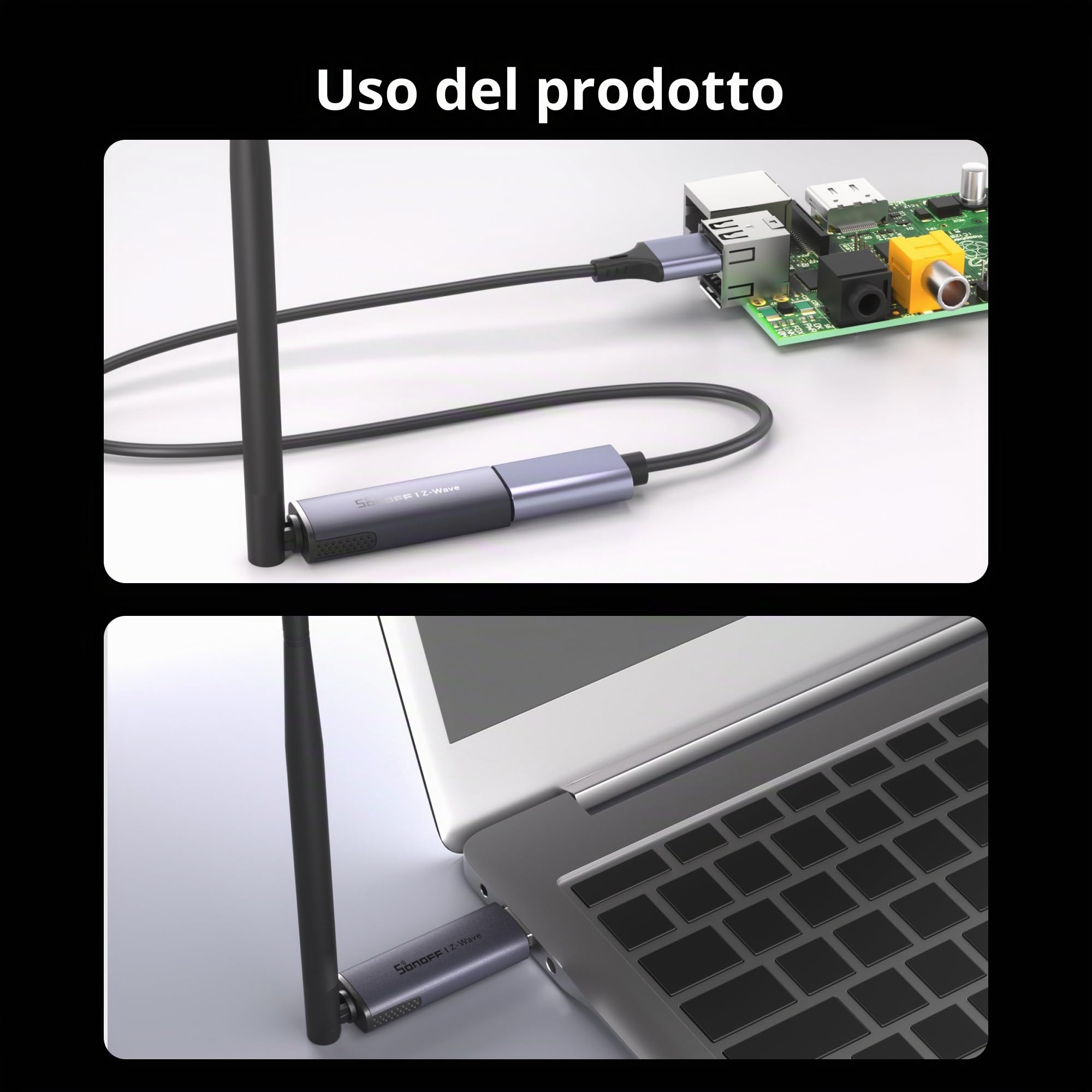 SONOFF Z-Wave 800 Dongle Plus (Dongle-PZG23), chiavetta USB con EFR32ZG23, compatibile con Home Assistant e OpenHAB, sicurezza S2, controllo intelligente intelligente e ad ampio raggio