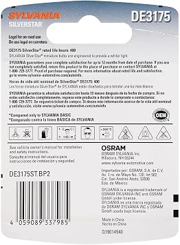 SYLVANIA - DE3175 SilverStar Mini Bulb (Contains 2 Bulbs)