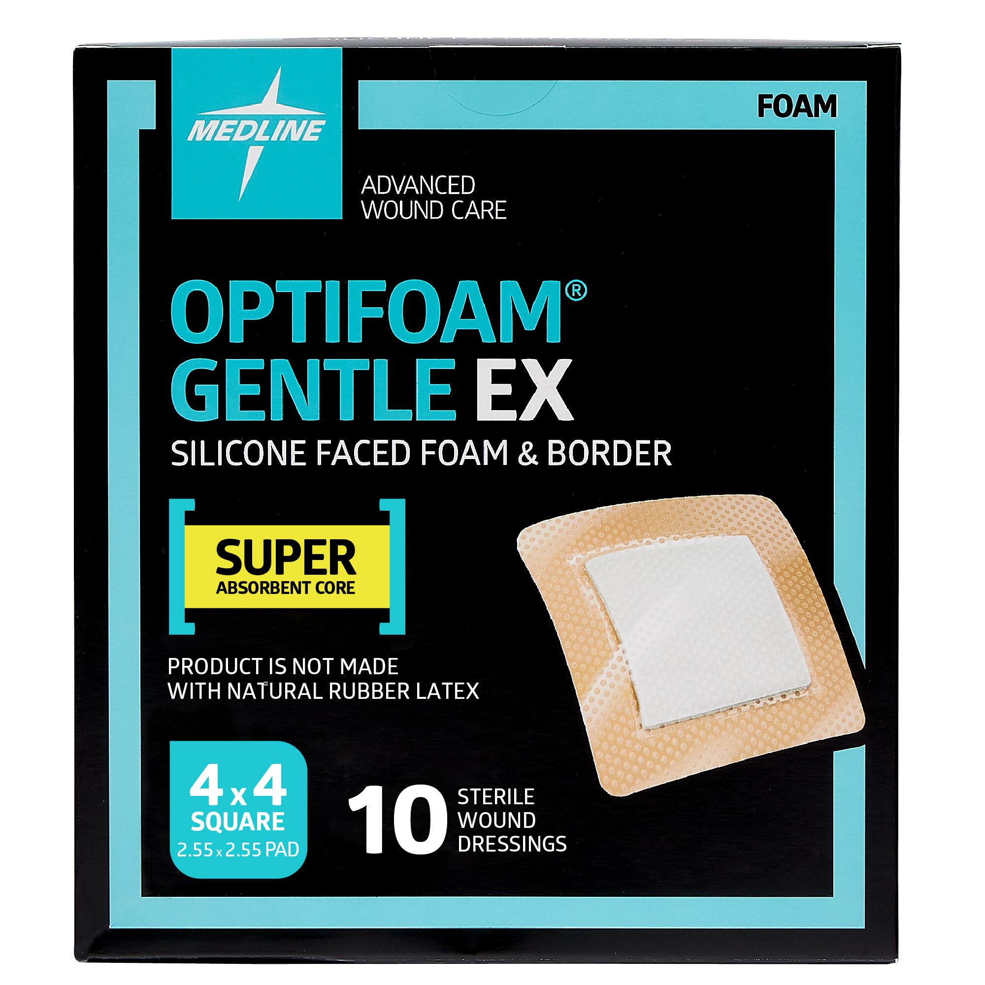 Optifoam Gentle EX Silicone-Faced Bordered Foam Dressing