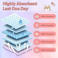 Vista 4 de Ambreview Pañales Desechables para Perras, Solo Póntelos, Pañales para Perras Hembras, Fuerte Absorción A Prueba de Fugas, para Perras en Celo