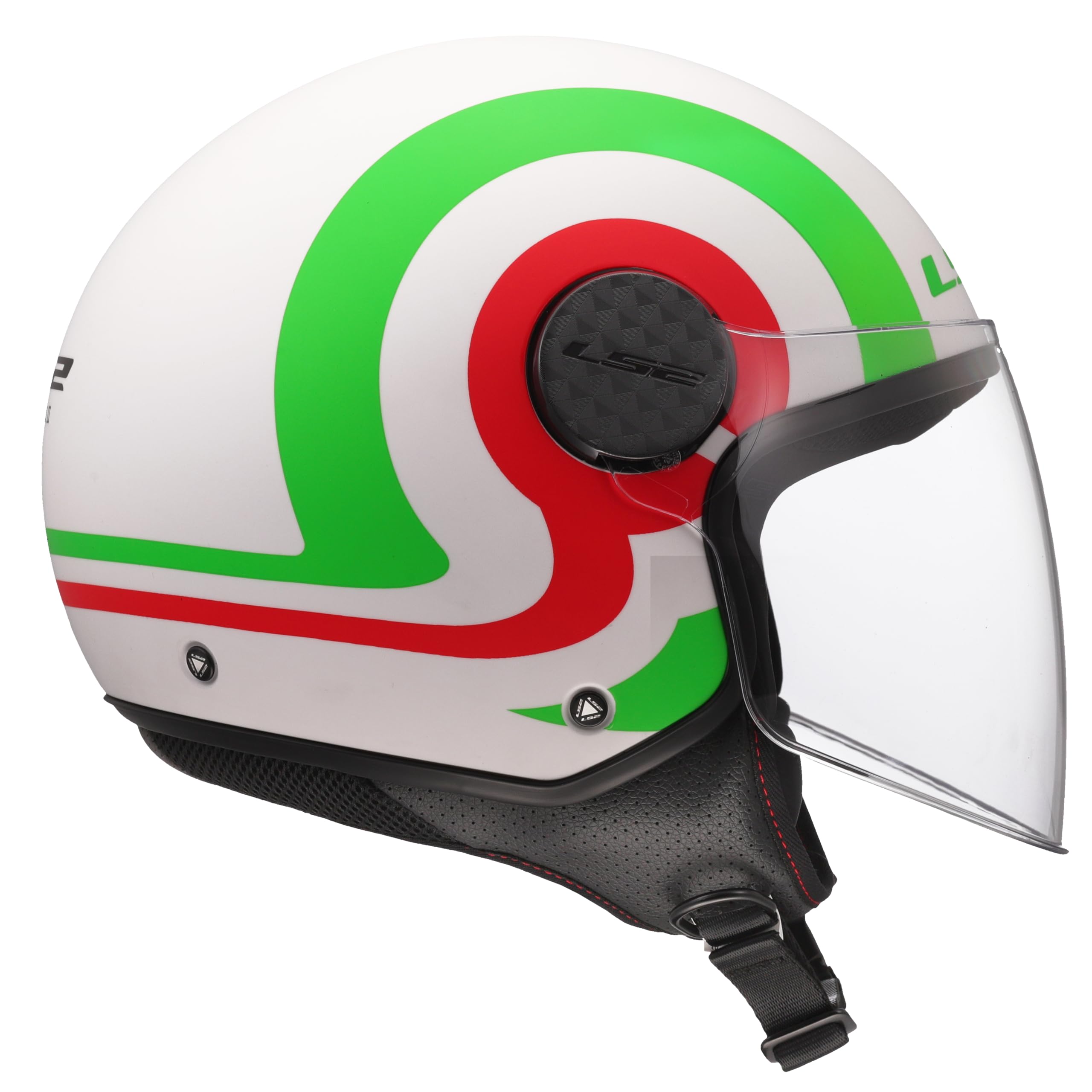 LS2, Kask motocyklowy typu jet SPHERE LUX II URBY biało-zielono-czerwony, rozmiar XL