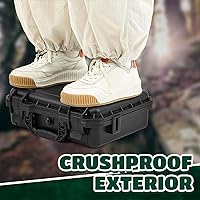 Vista 5 de 14.3 x 11.4 x 4.5 Inch Waterproof Hard Case with DIY Customizable Foam Insert Portable Protective Case with Knife for Camera Drones Equipments Tools