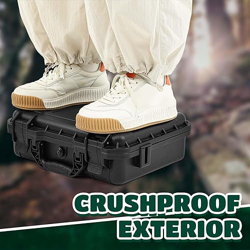 Miniatura 5 de Funda rígida impermeable de 14.3 x 11.4 x 4.5 pulgadas con inserto de espuma personalizable para bricolaje, funda protectora portátil con cuchillo