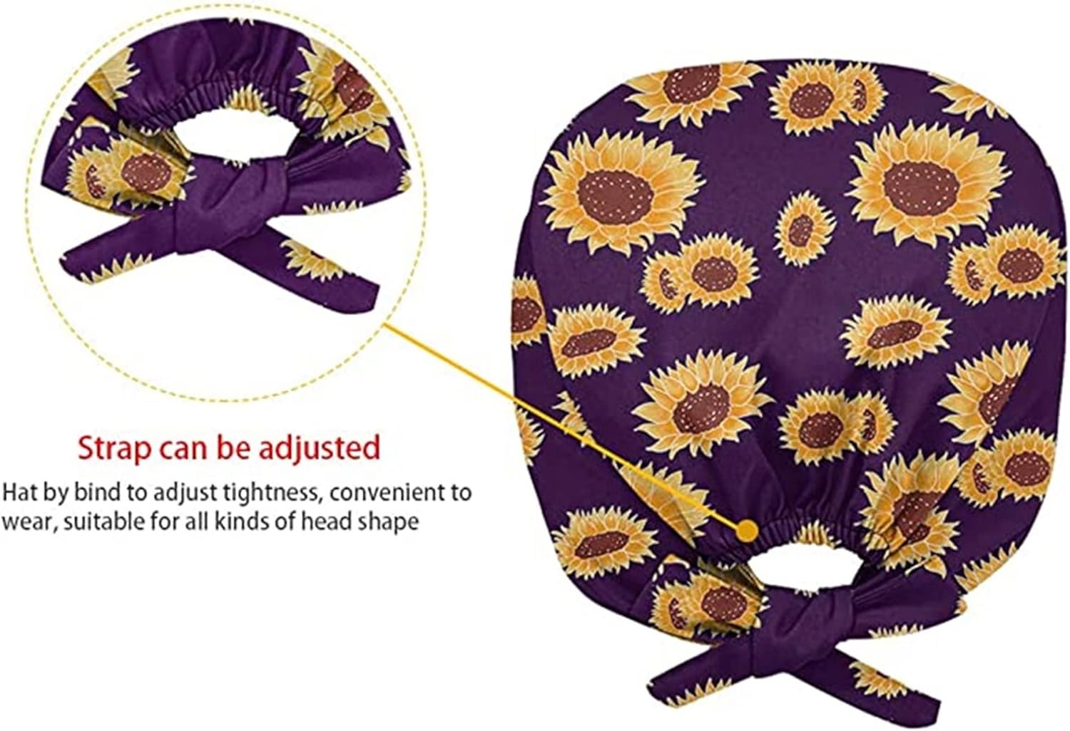 Babrukda 4 Pack Cap with Sweatband Adjustable Tie Back Hat Headgear Xmas Beanie - Image 5