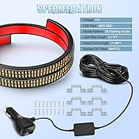 Vista 3 de Nilight 2 tiras de luces estroboscópicas de rejilla de camión de 24 pulgadas, 384 luces LED de emergencia, color ámbar, flexible, intermitente