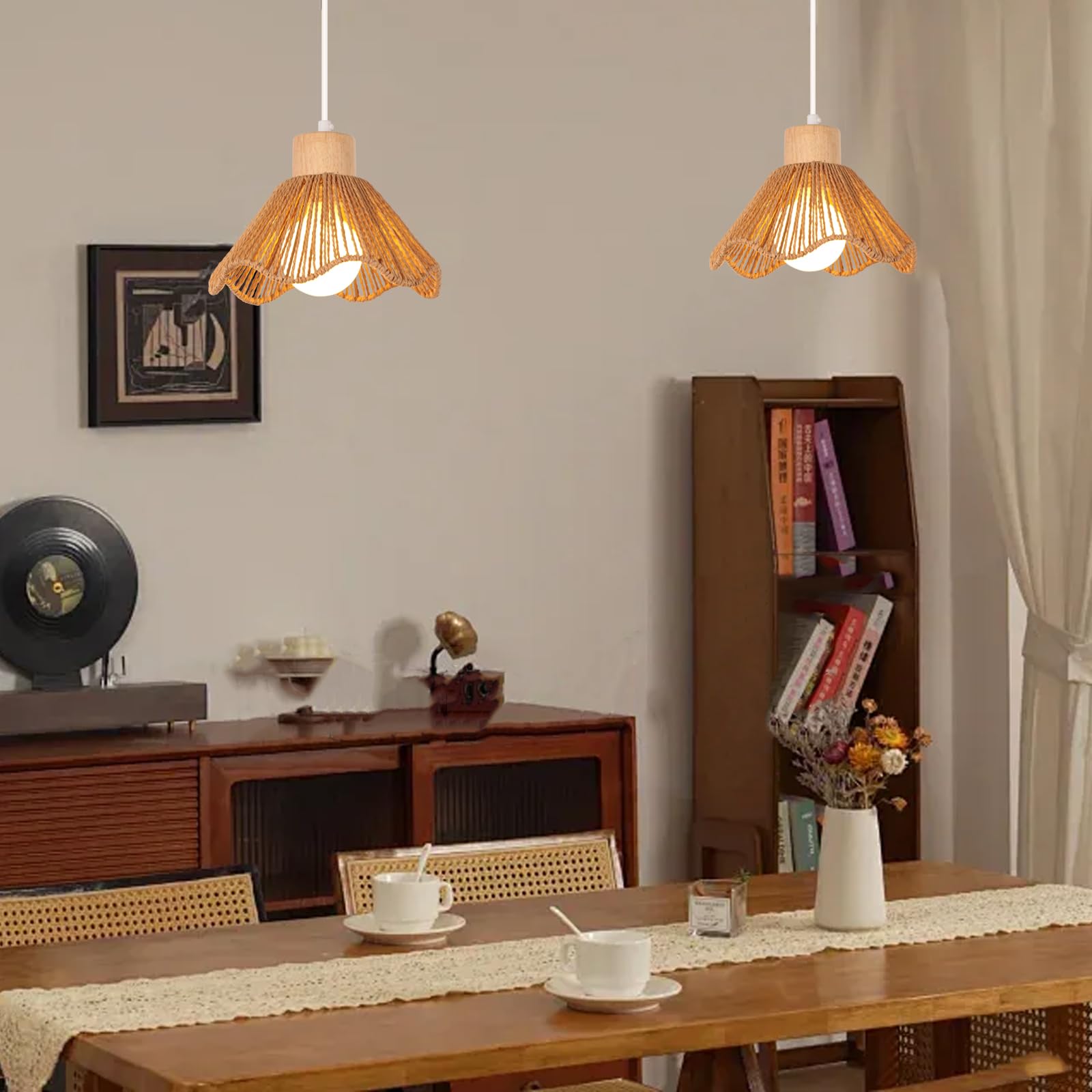 2 sztuki przemysłowa lampa wisząca kreatywny metalowy i linowy żyrandol, E27 Vintage lampa sufitowa oświetlenie wiszące wnętrze restauracja salon sypialnia