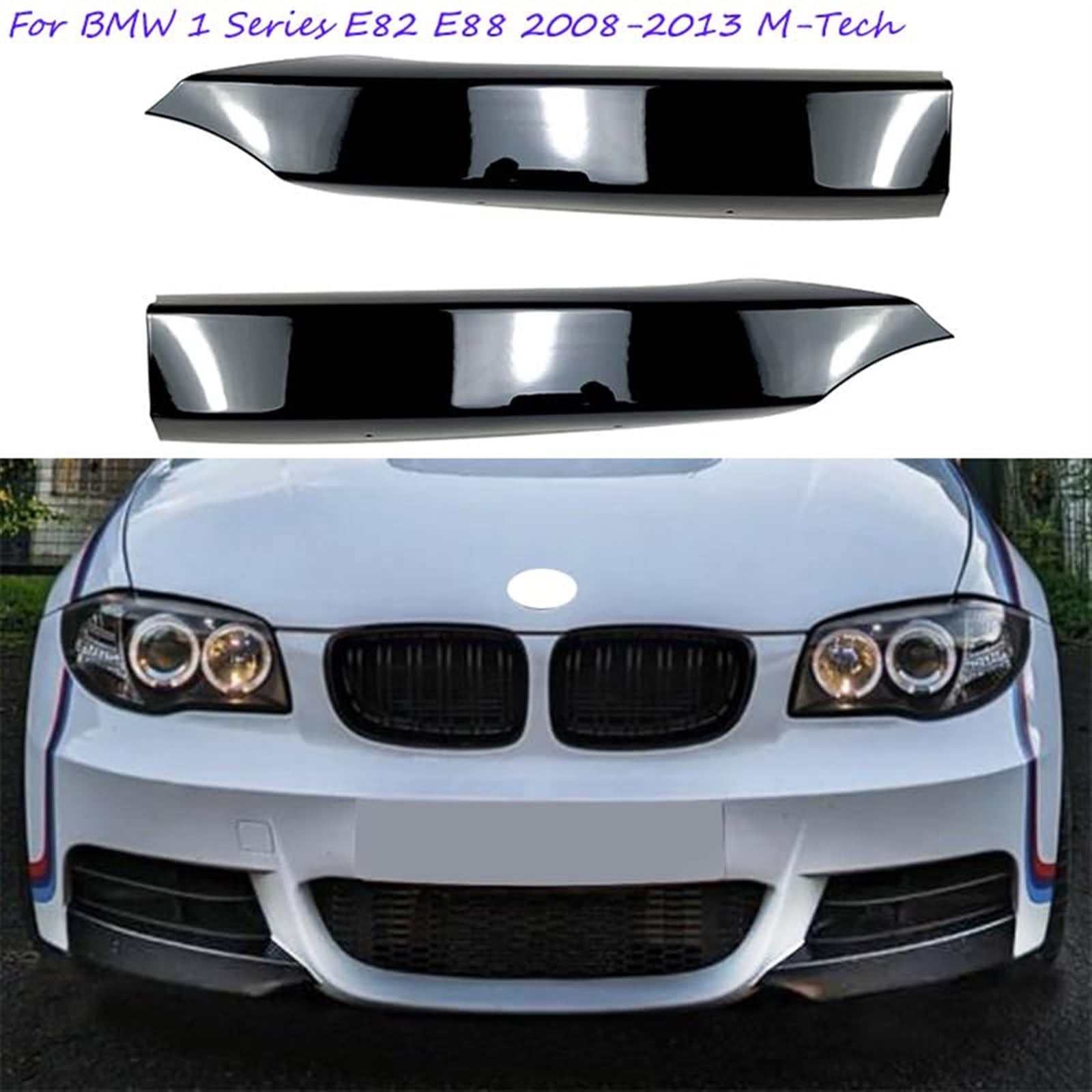 Przedni zderzak samochodowy dyfuzor kątowy Splitter Spoiler Protector, dla, seria 1 E82 E88 2008 2009 2010 2011 2012 2013 M-Tech przednie spojlery Przedni spoiler(BLACK Carbon)