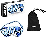 Vista 3 de BRITTO Romero - Máscara de ojos para dormir 100% seda, paisaje azul