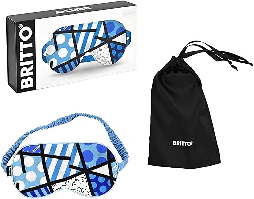 Miniatura 3 de BRITTO Romero - Máscara de ojos para dormir 100% seda, paisaje azul