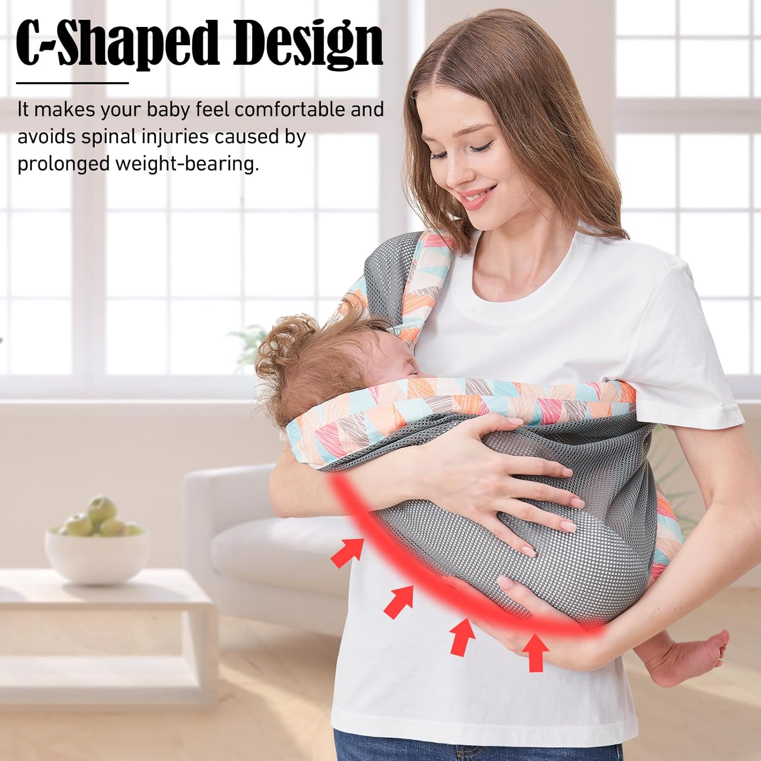 IULONEE Baby Wraps Carrier Baby Carrier Newborn to Toddler Lightweight Infant Wrap Sling Baby Holder Adjustable Toddler Carrier Holder Ergonomic Baby Sling for Newborn Up to 6-36 Months (Colorful)