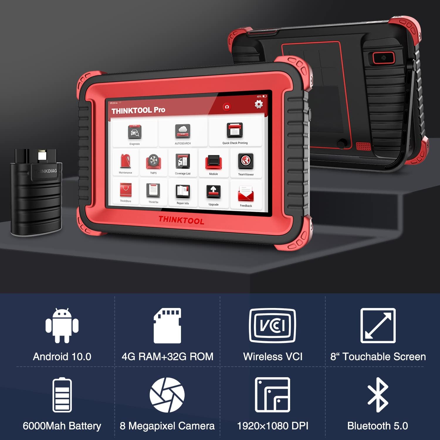 診断機 Thinktool Bluetooth OBD2 コーディング10インチ Amazon.com: Thinktool Pro Bi-Directional Scanner, Thinkcar