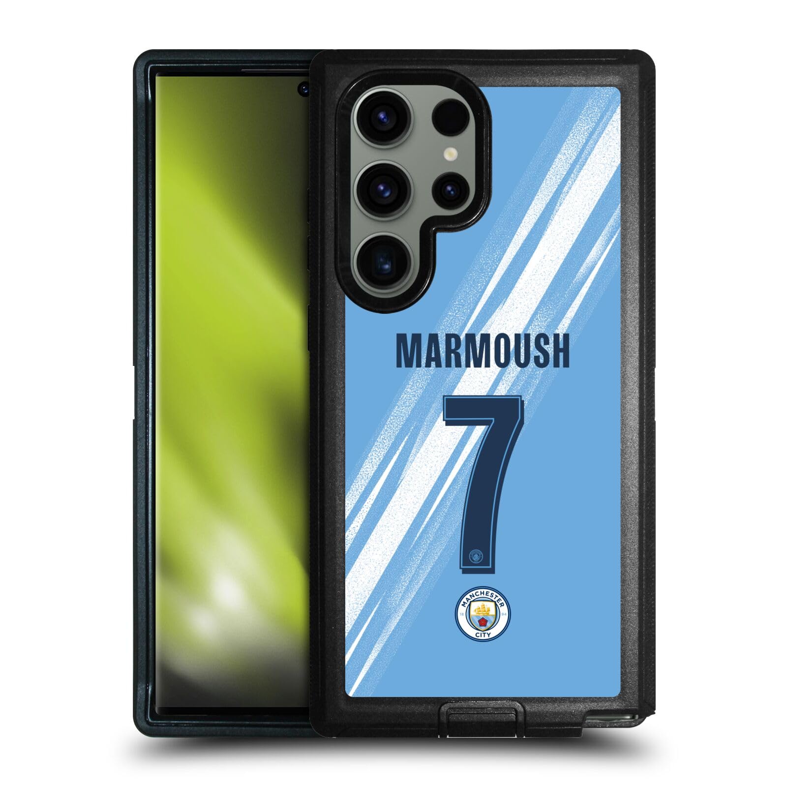 Head Case Designs Officially Licensed Manchester City Man City FC Omar Marmoush 2025/26 Players Home Kit Ultra-Armoured Shockproof Case [Military Grade] Compatible With Samsung Galaxy S23 Ultra 5G