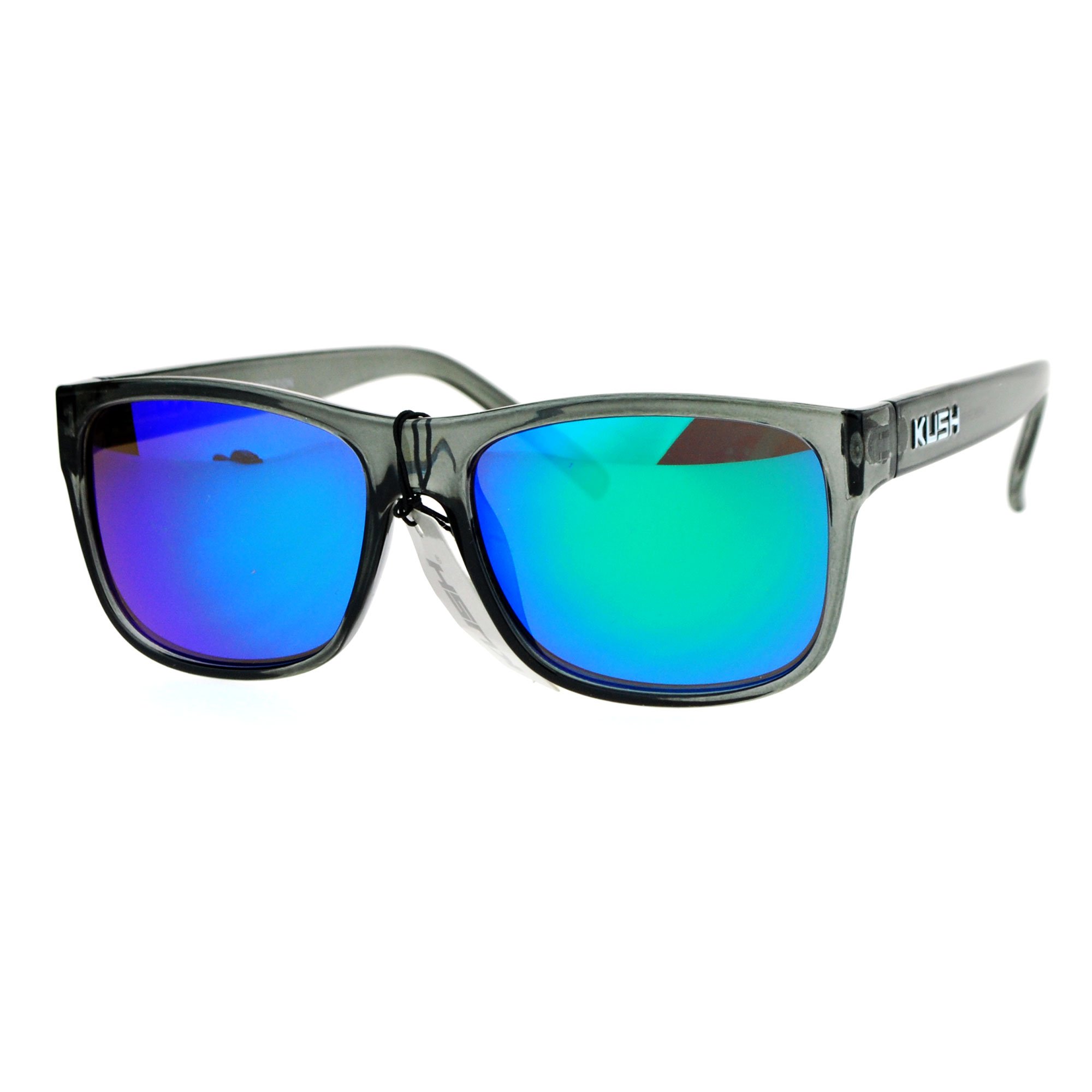 PASTL KUSH Unisex Sunglasses Slate Gray Square Frame Mirror Lens UV 400